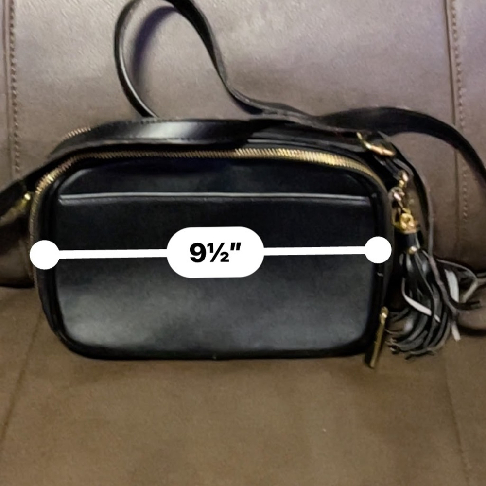 Joy & Iman Black Leather Crossbody Bag - Picture 8 of 9
